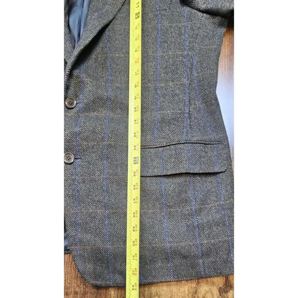 Saint Andrews Men's Wool Cashmere‎ 2 Button Sports Coat Italy Olive Windowpane